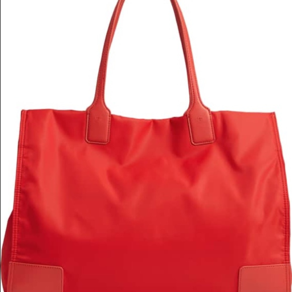 Tory Burch Ella Nylon Tote Orange LARGE - Picture 5 of 7
